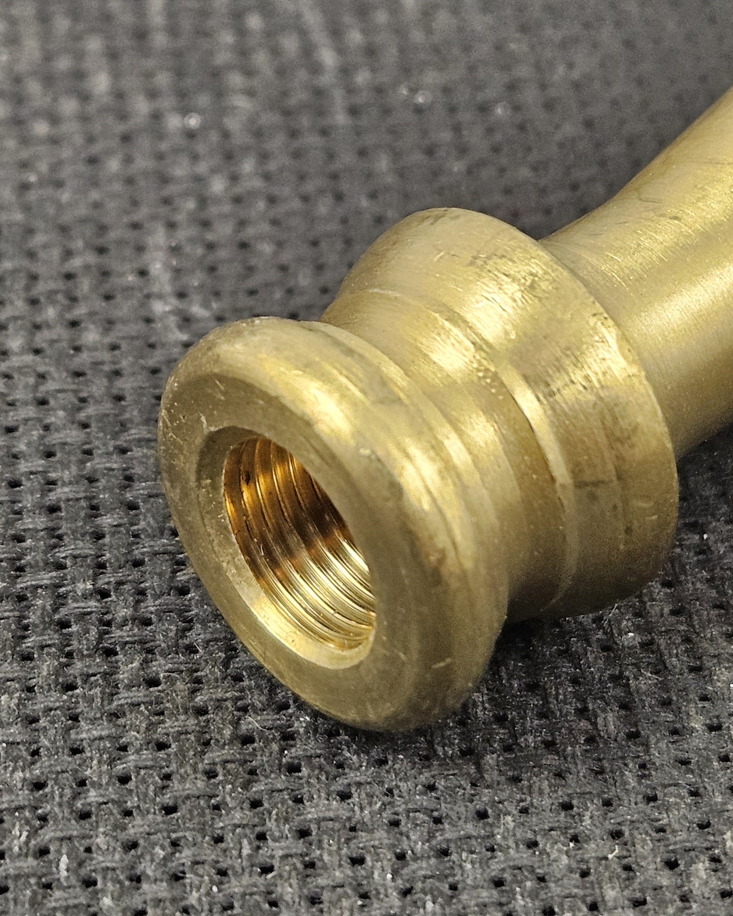 3" Unfinished Brass Turned Neck w/ Ridge Design - Tapped 1/8 IPS