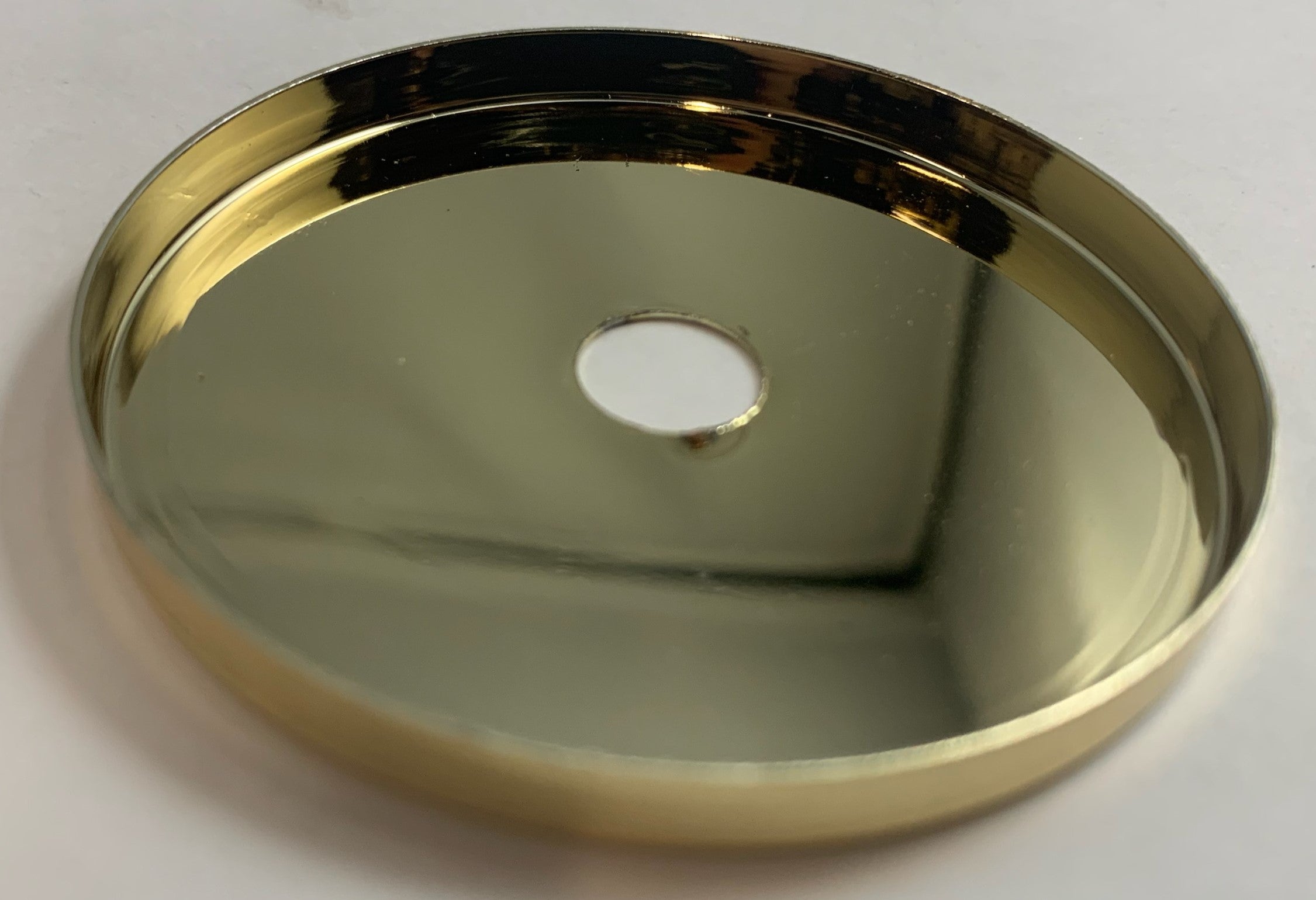 2-1/2" Brass Plated Steel Round Flat Plate - Center Hole Can Sli