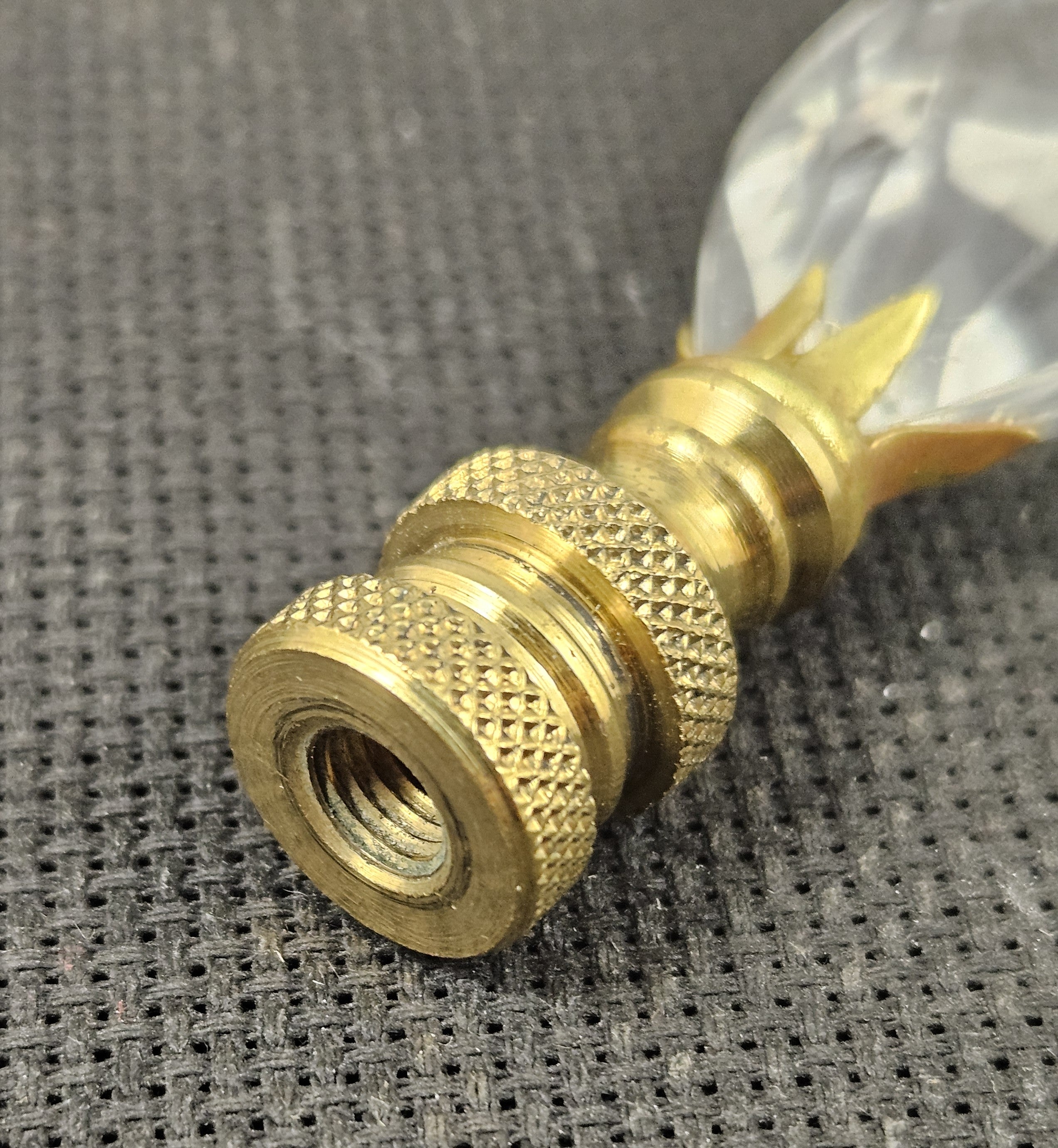 Solid Brass and Crystal Ornate Finial