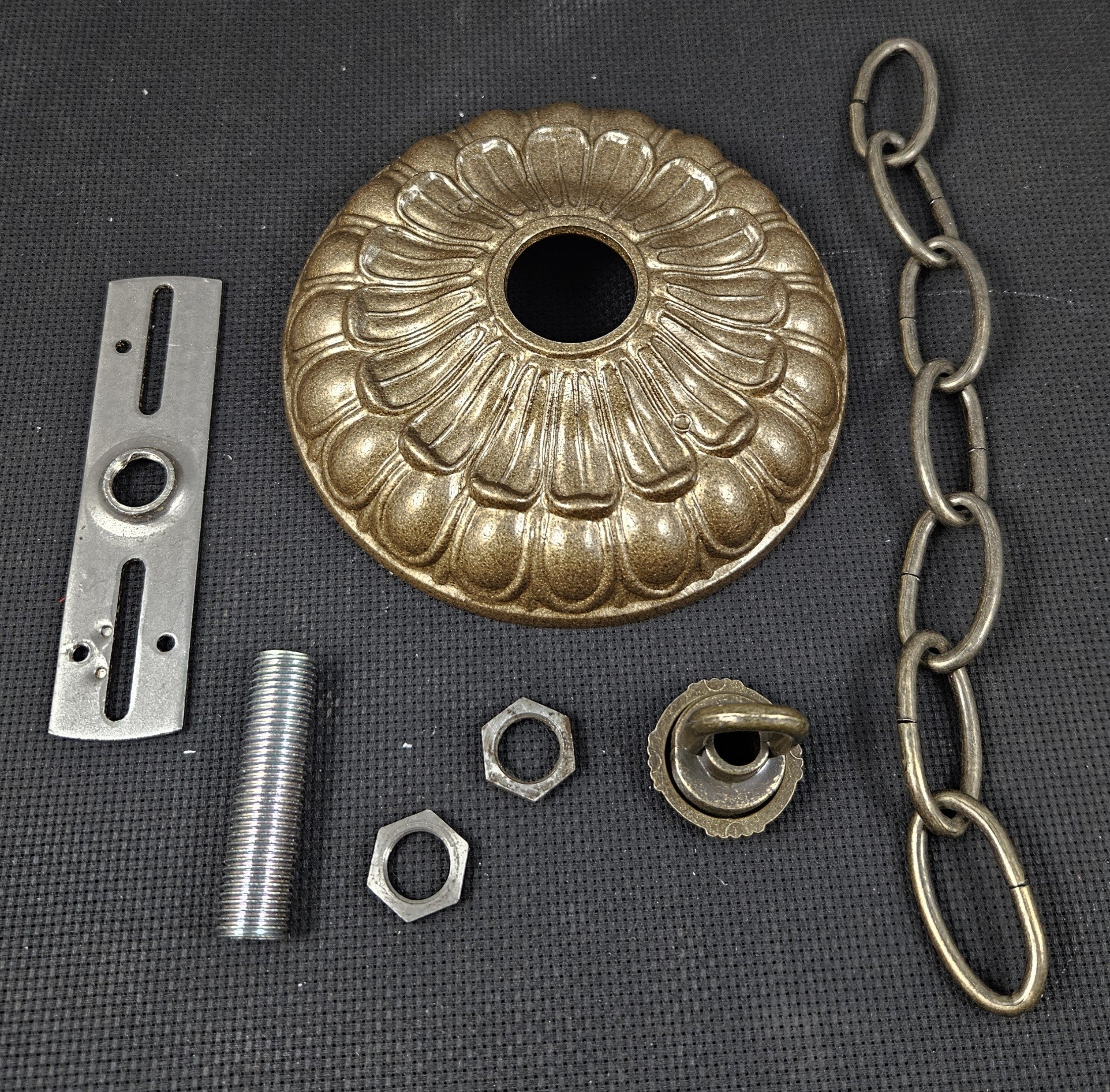 Fixture Hanger Canopy Kit - Antique Gold (Handmade piece extra time needed for shipping)