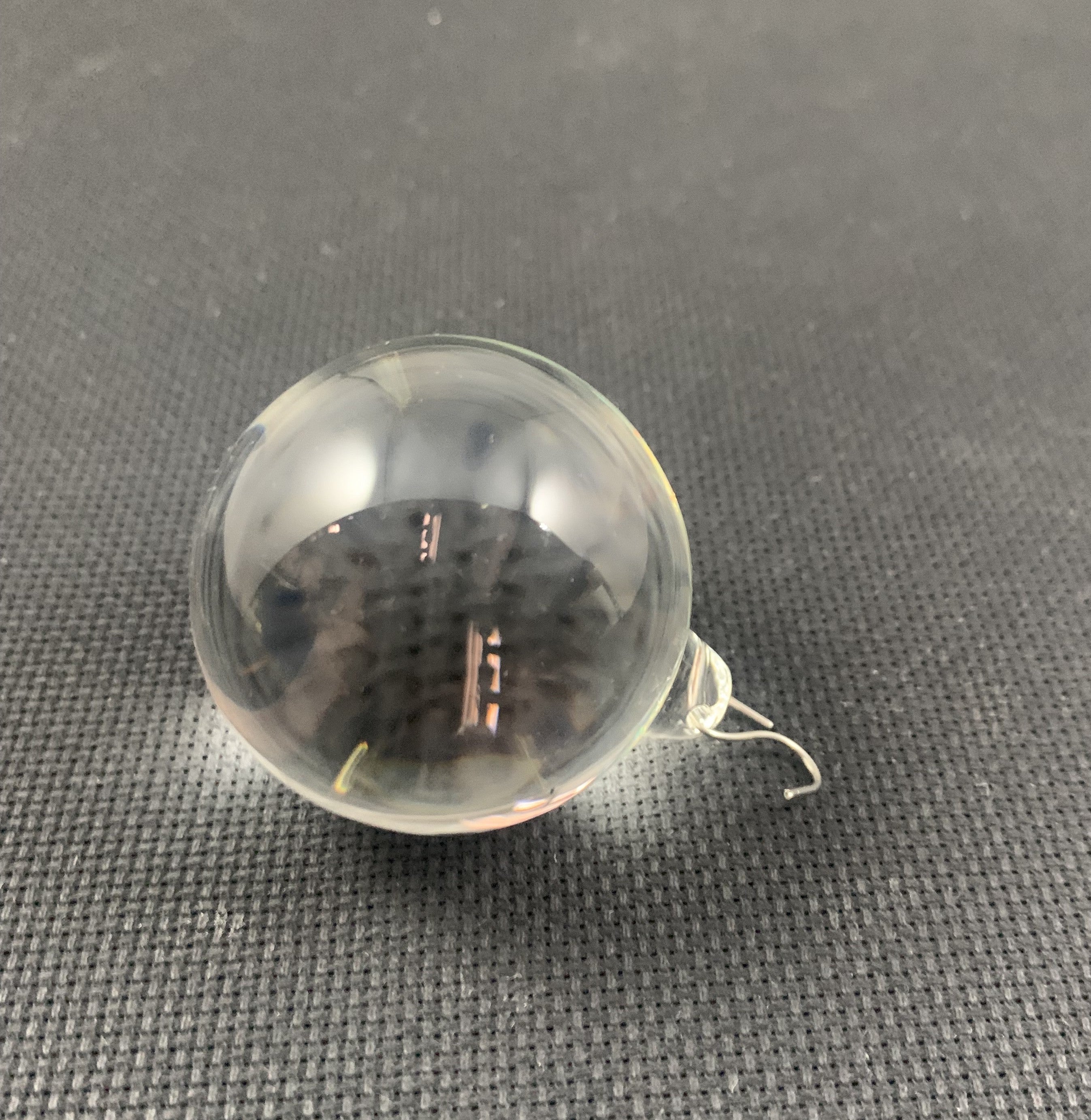 2" Diameter Decorative Clear Glass Ball with Hook
