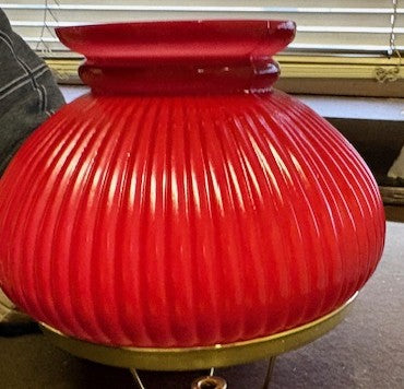 Ruby Red Ribbed Student Shade w/ 7" Fitter (see extra pictures & description)