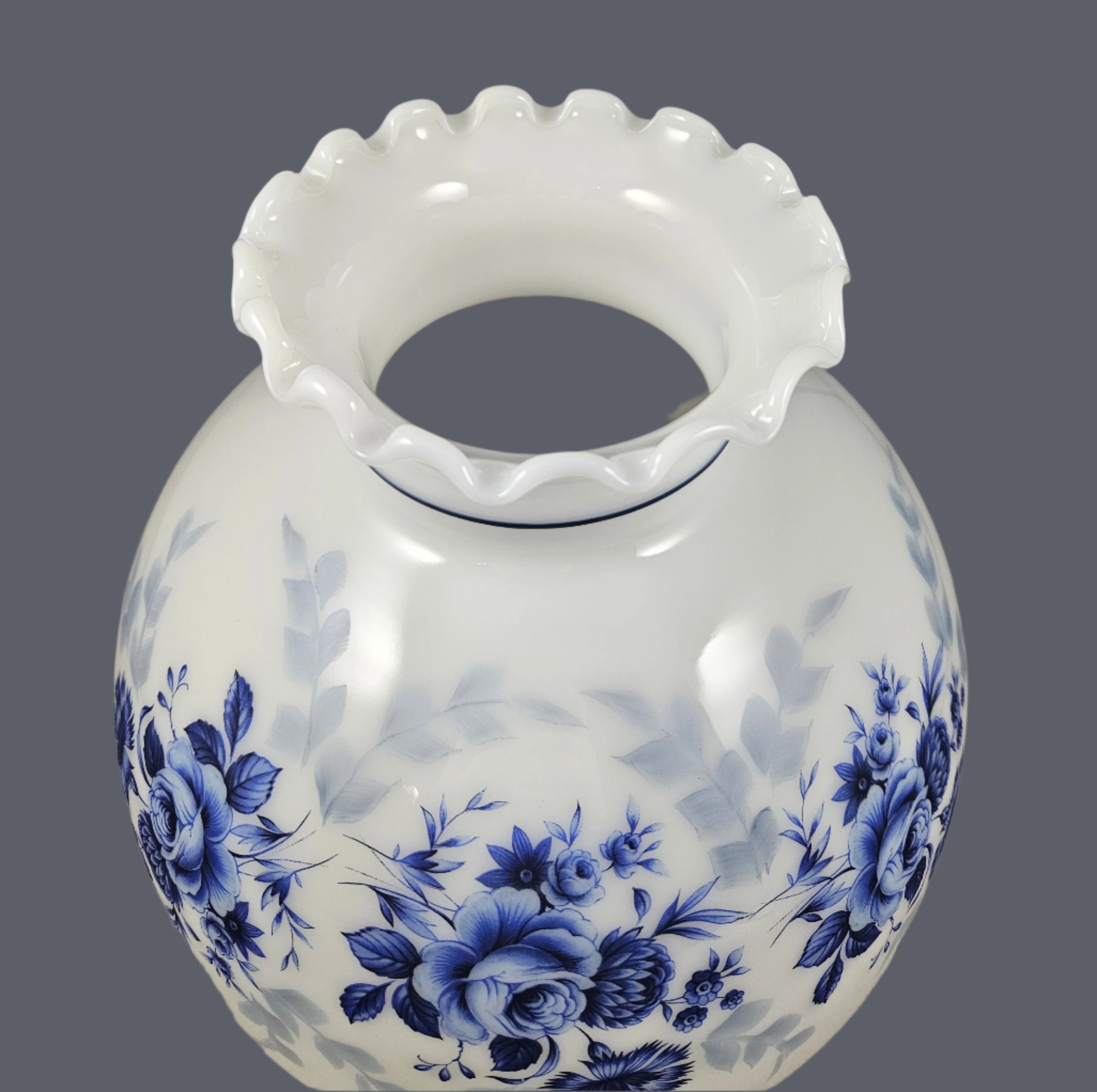 Blue Rose Opal Student Shade w/ Blue Stripe and Crimp Top