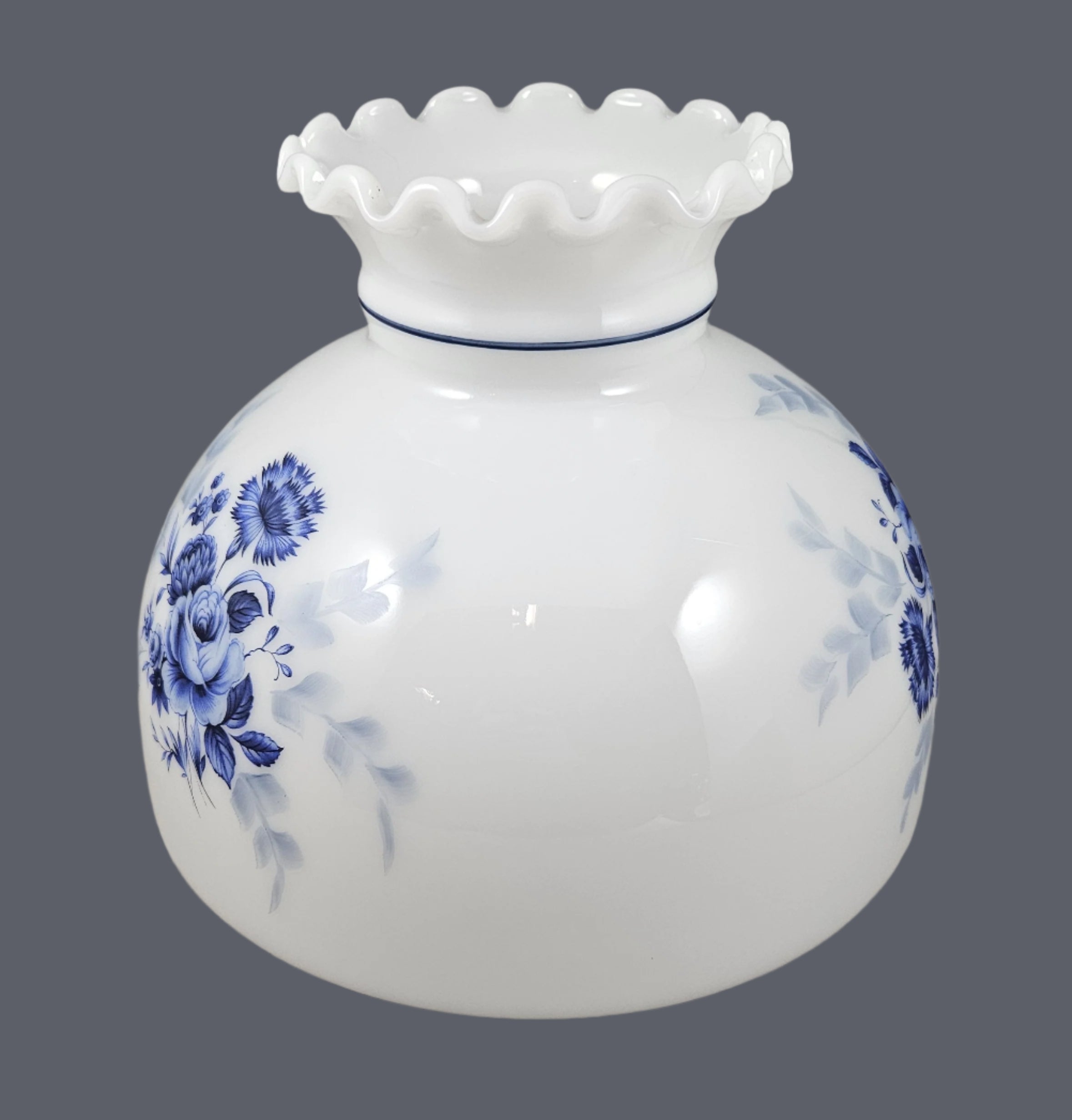 Blue Rose Opal Student Shade w/ Blue Stripe and Crimp Top