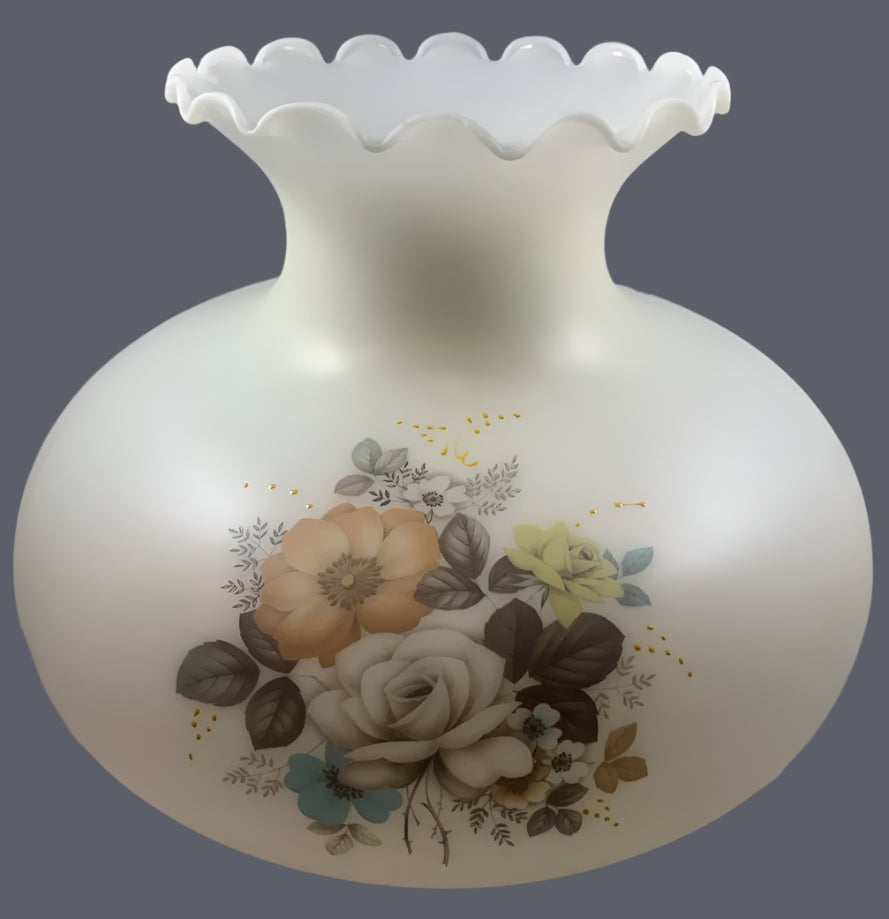 JUMBO Champagne Dresden Student Shade with Autumn Florals and a Crimp Top 10" fitter