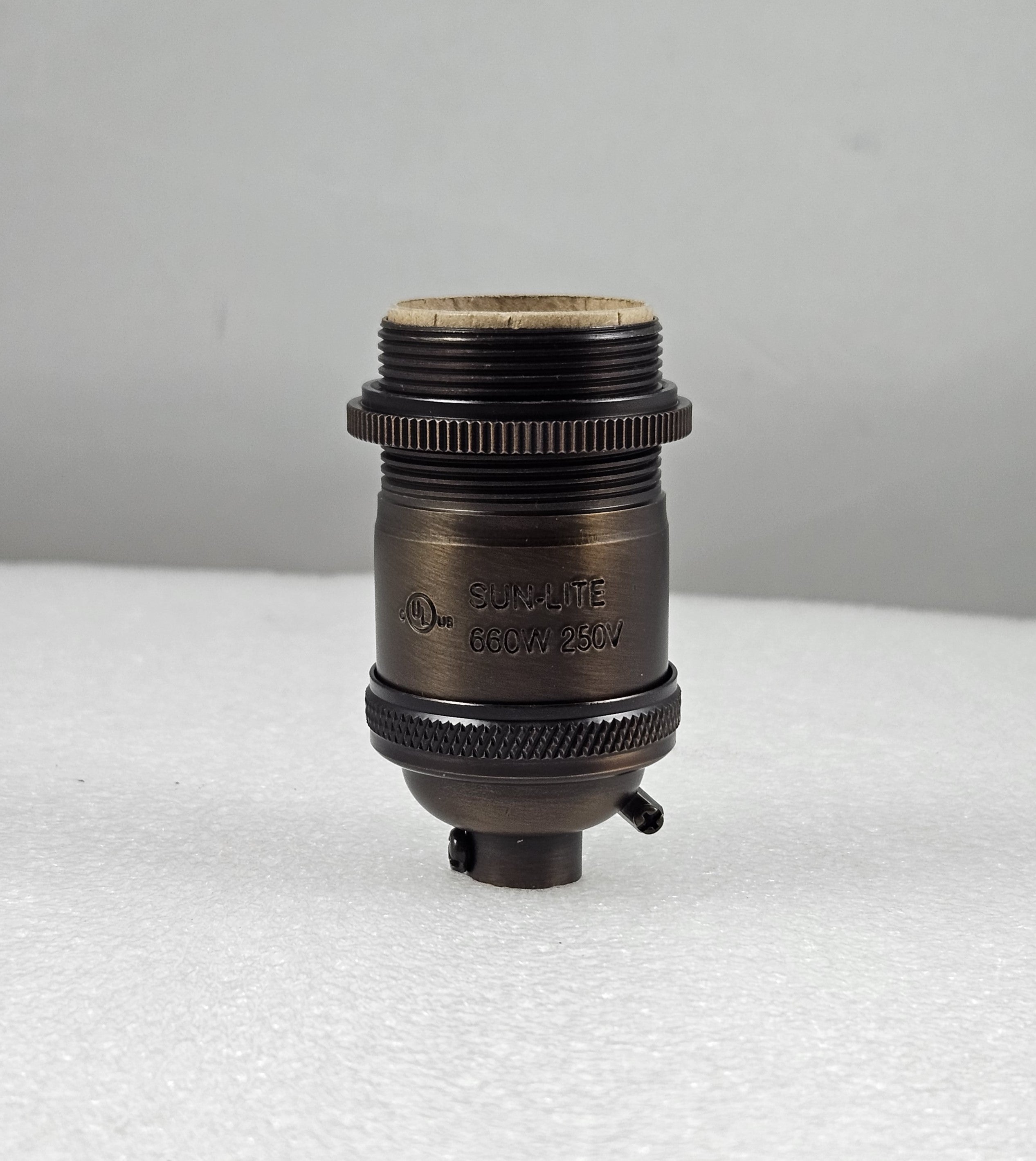 Very Dark Antique Brass "Uno" Thread Heavy Duty Keyless Socket w/ Scre ...