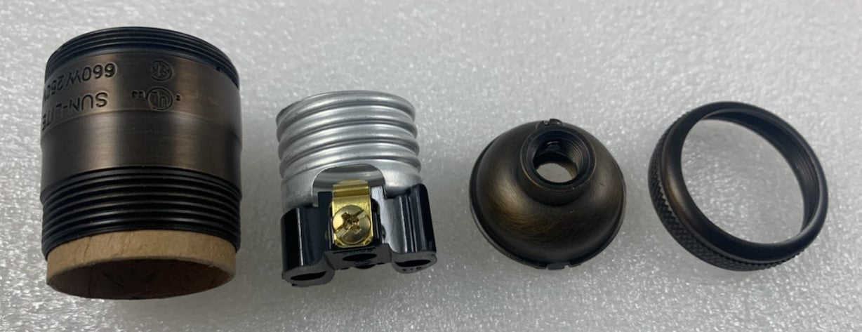 Uno Threaded Keyless Cast Antique Brass Socket