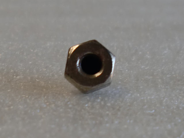 Brass, Nickel Plated Hexagon Cap Tapped 8/32
