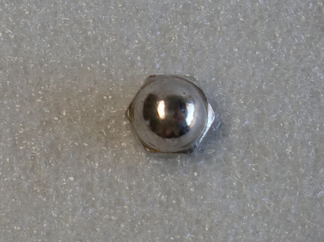 Brass, Nickel Plated Hexagon Cap Tapped 8/32