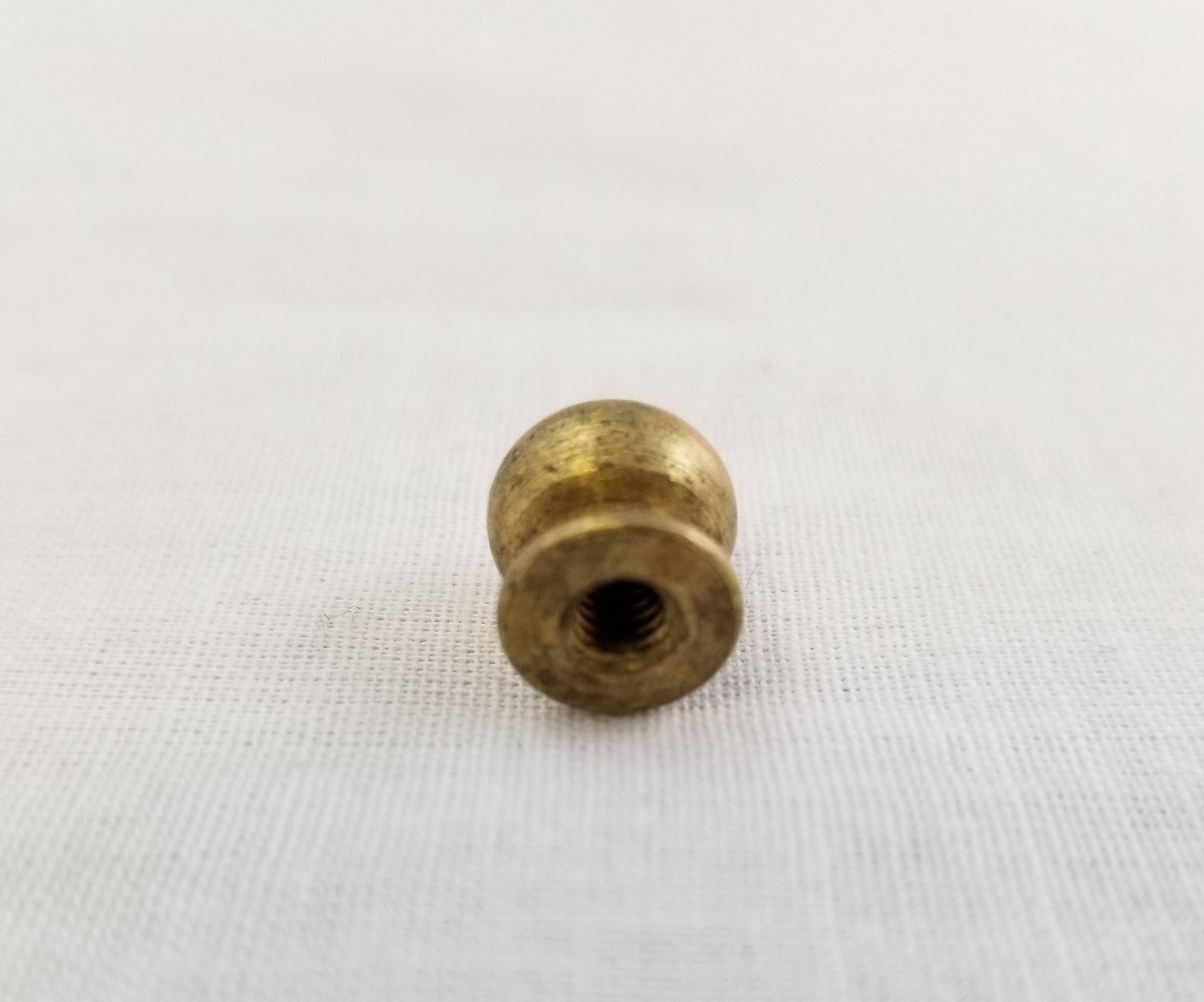 Unfinished Brass Small Pear Knob - Tapped 8/32