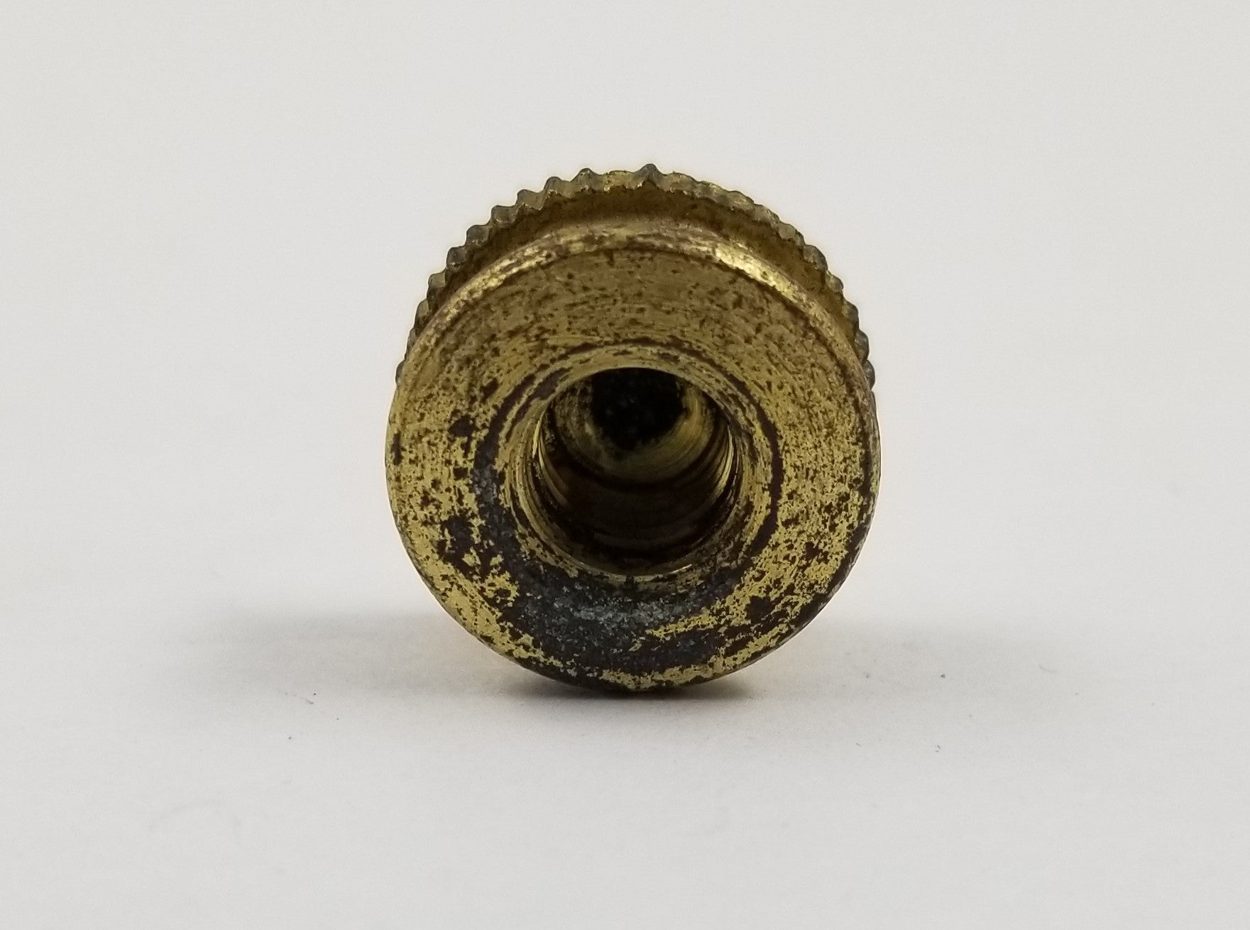 Unfinished Knurled Solid Brass Cap Tapped 1/4"-27