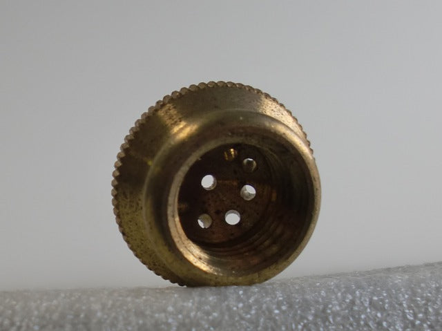 Unfinished Brass Spray Knurled Cap Tapped 1/4 IPS
