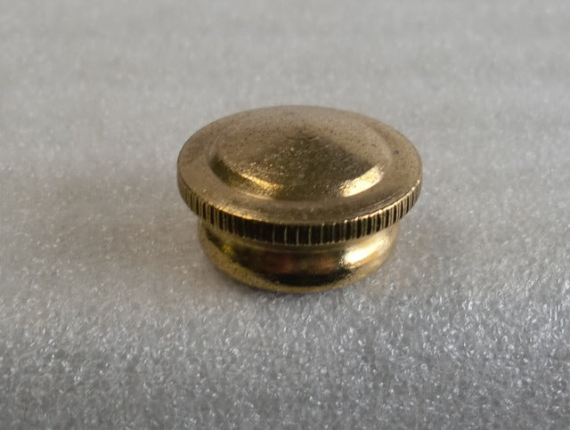 Burnished & Lacquered Knurled Brass Cap Tapped 1/4 IPS