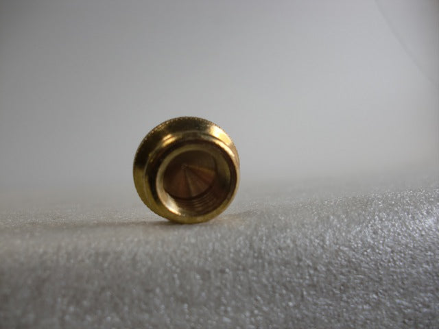 Burnished & Lacquered Knurled Brass Cap Tapped 1/4 IPS