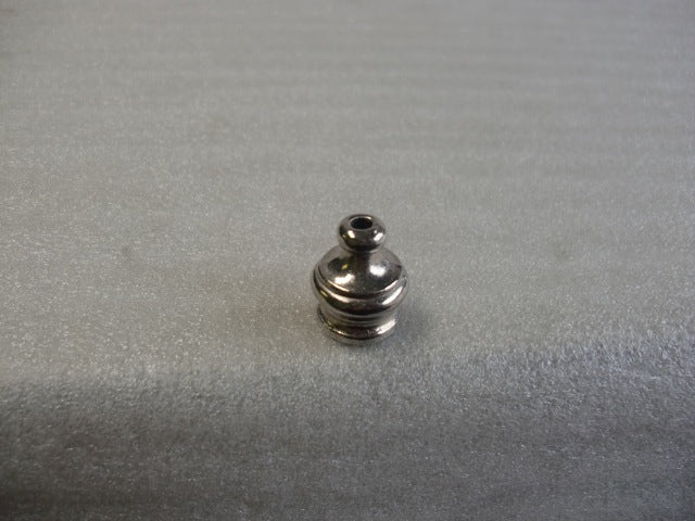 Brass, Nickel Plated Pyramid Knob w/ Hole for beaded chain