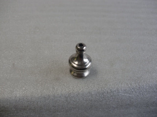 Brass, Nickel Plated Pyramid Knob w/ Hole for beaded chain