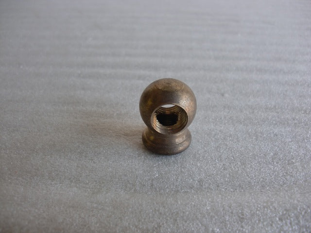 Brass Knob Tapped 1/8 IPS Bottom and 1/4 IPS on both sides