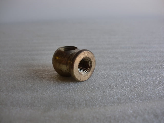 Brass Knob Tapped 1/8 IPS Bottom and 1/4 IPS on both sides