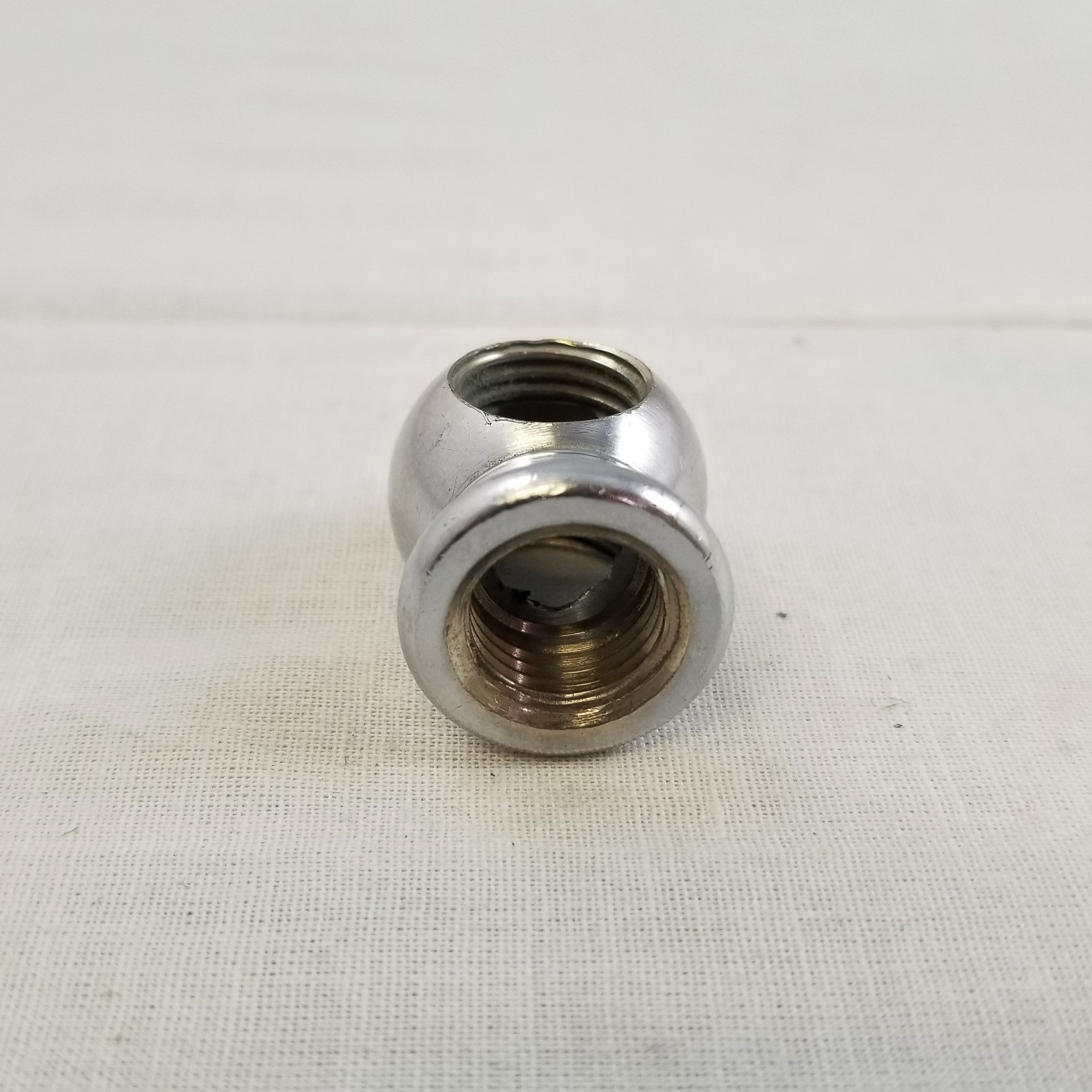 Solid Brass Knob Nickel Plated Tapped 1/4 IP Bottom and 1/8 IP on both sides