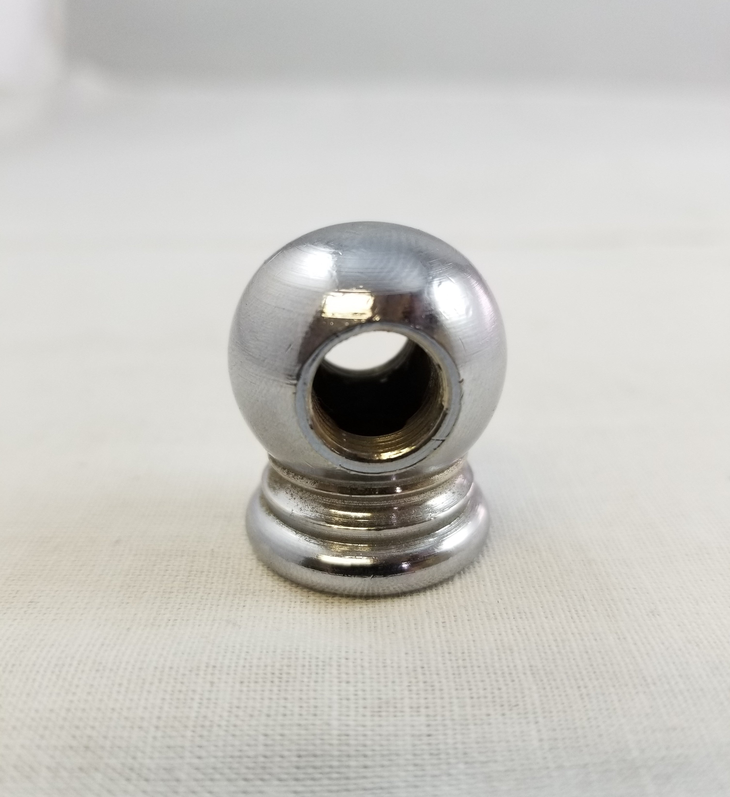 Solid Brass Knob Nickel Plated Tapped 1/4 IP Bottom and 1/8 IP on both sides
