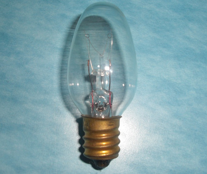 7W Candelabra Base Clear Specialty Bulb - Night Light Bulb 130 V