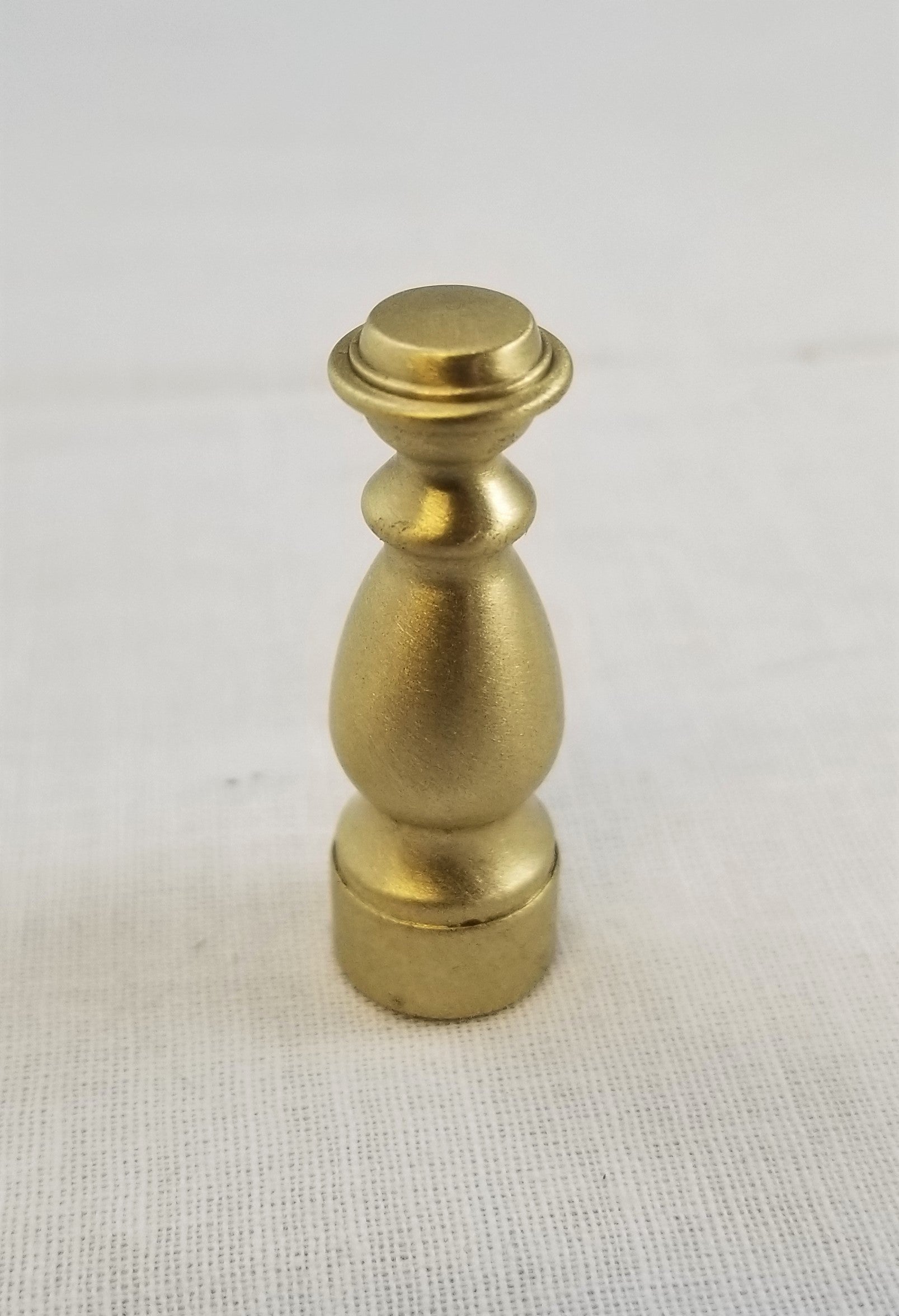 1-1/2" Solid Brass Finial - Female - Brushed Brass - Tapped 1/4-27