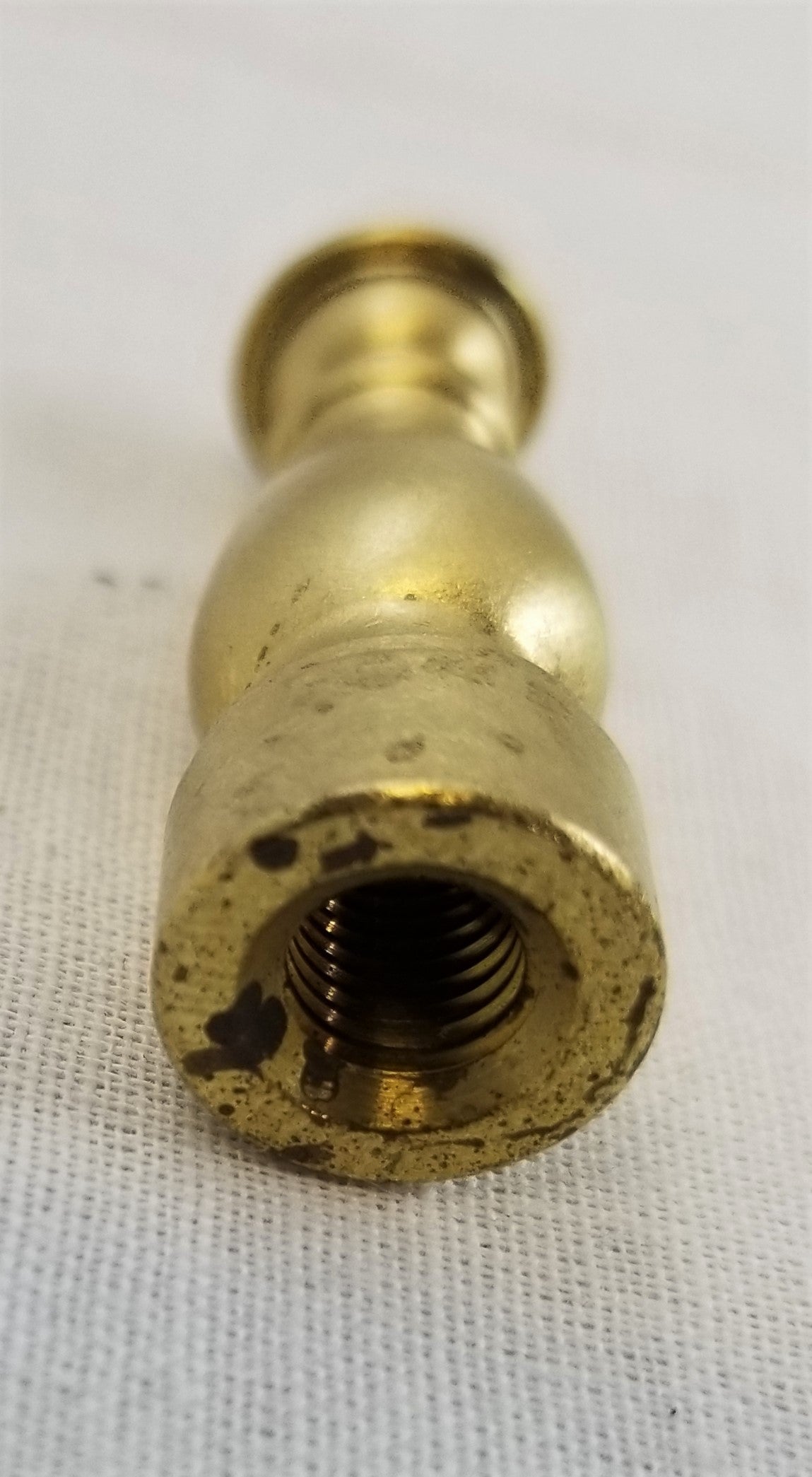 1-1/2" Solid Brass Finial - Female - Brushed Brass - Tapped 1/4-27