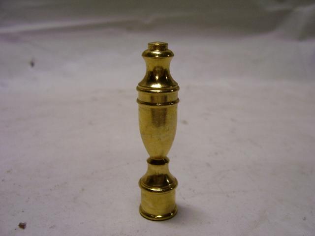 2-1/2" Brass Finial - Female - Unfinished - Tapped 1/8" IP