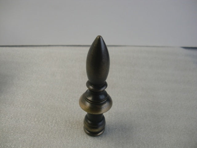 3" Antique Brass Finial - tapped 1/4"-27