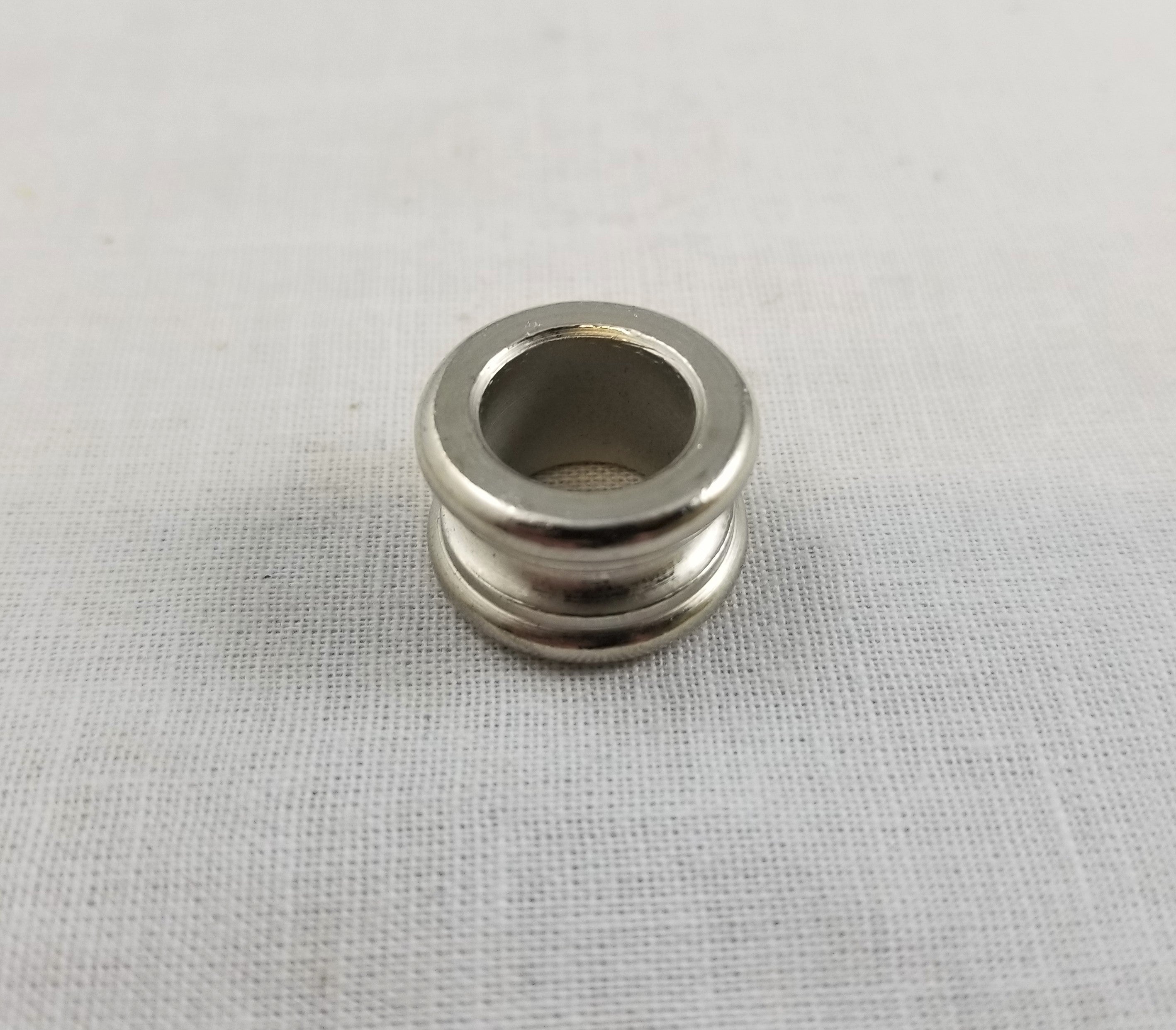 Turned Brass Neck - Slip 1/8 IP - Nickel Plated  3/8" tall, 5/8" diameter
