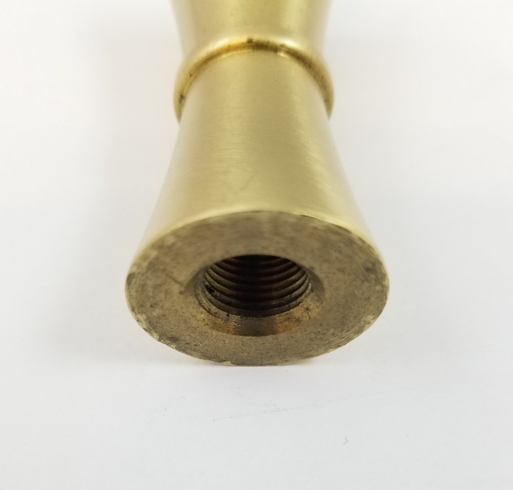 7/8" Diameter turned brass neck.