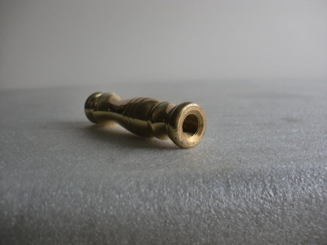 3" Polished & Lacquered Brass Turned Neck w/ Ridge Design Tapped 1/8 IP