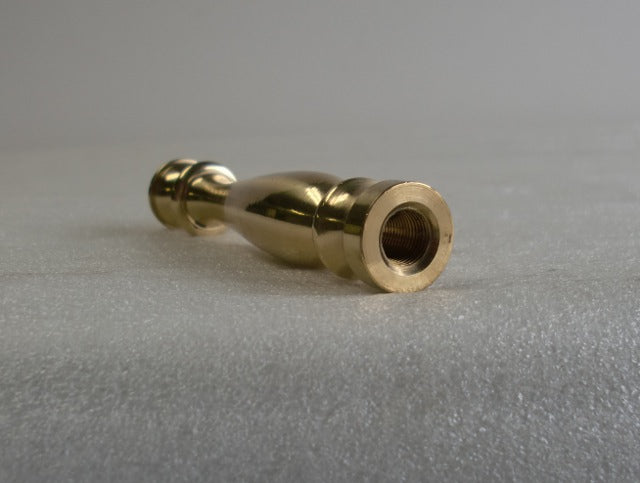 4-1/8" Polished & Lacquered Turned Brass Neck Tapped 1/8 IPS