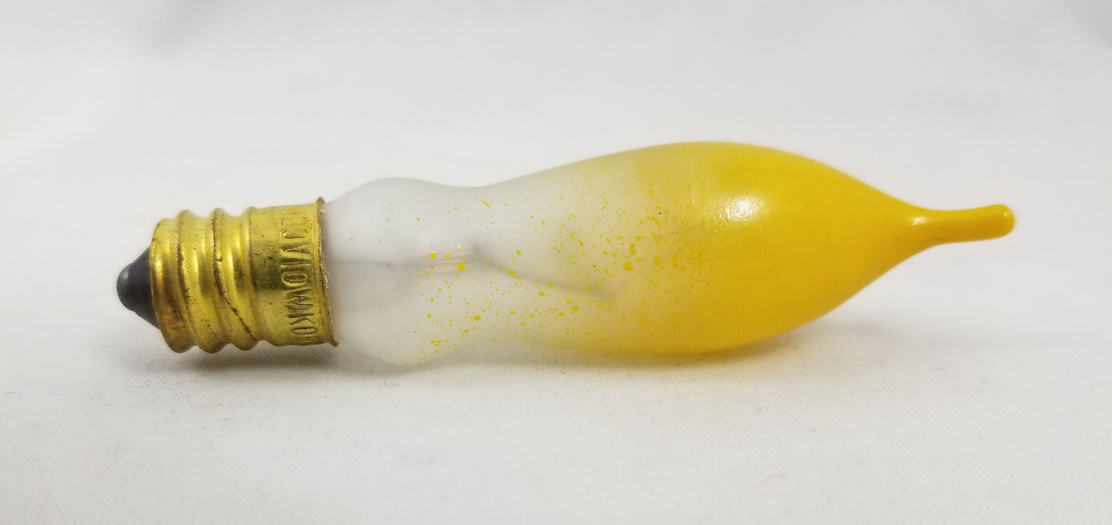 10W Candelabra Base Candle Tip Frosted w/ Yellow tip