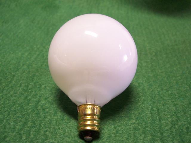 25W Candelabra Base Inside White Globe bulb