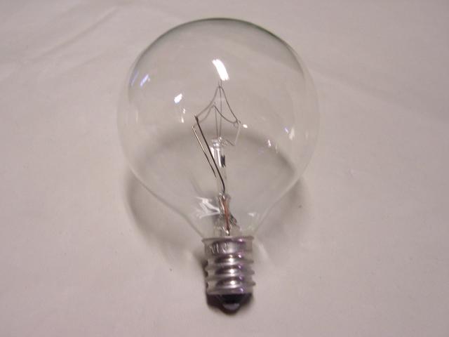 25W Candelabra Base Clear Globe bulb