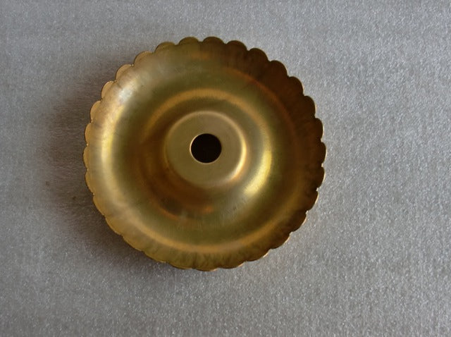 Unfinished Scalloped Brass Candle Plate