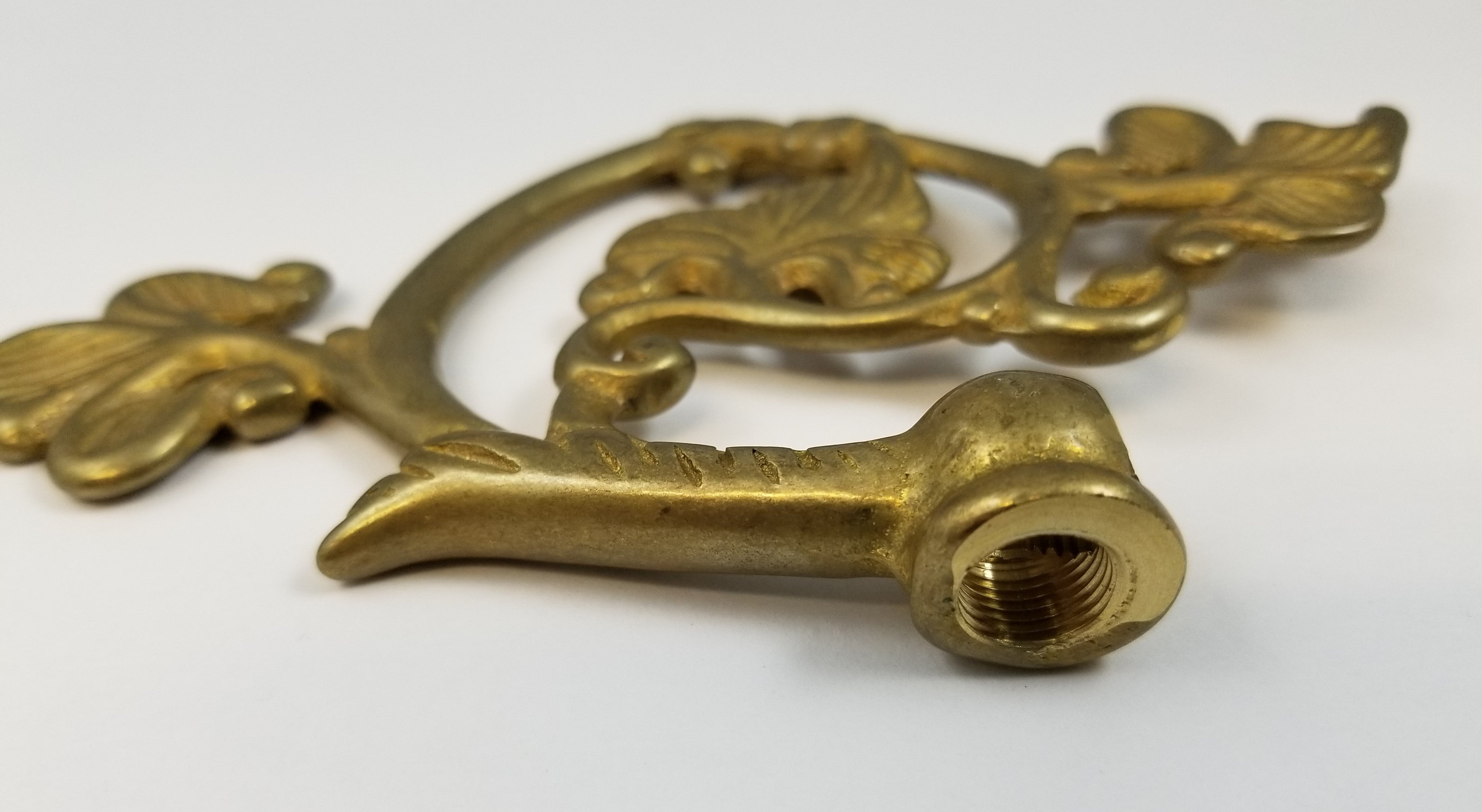 Cast Brass Arm Back - 6 3/4" Long - Tapped 1/8 IP x1/8 IP