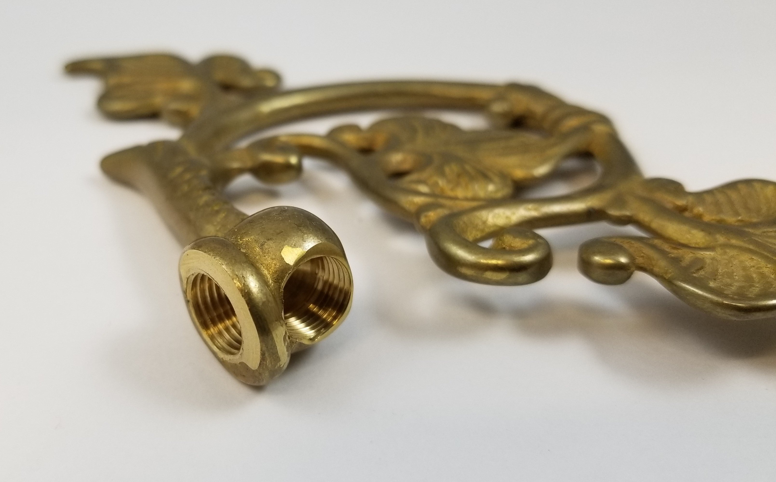 Cast Brass Arm Back - 6 3/4" Long - Tapped 1/8 IP x1/8 IP