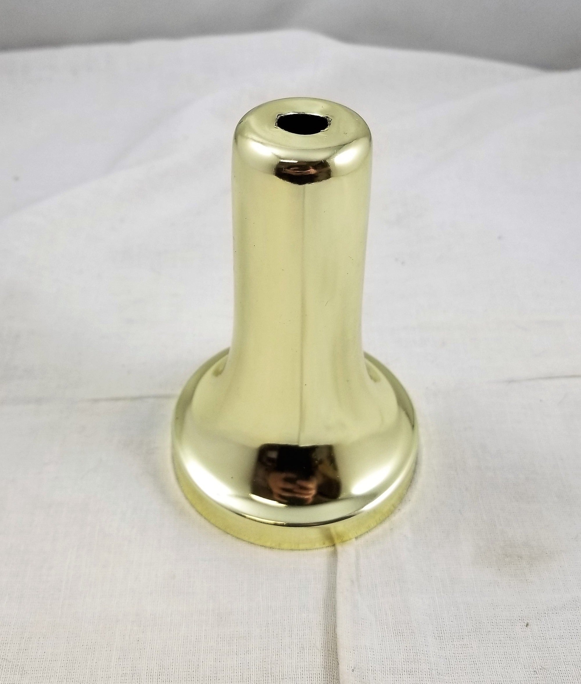 Steel Base Hardware Trumpet-Style Riser in Brass Plated.