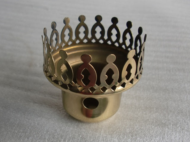 2-5/8" Polished & Lacquered Chimney Holder with Side Holdes