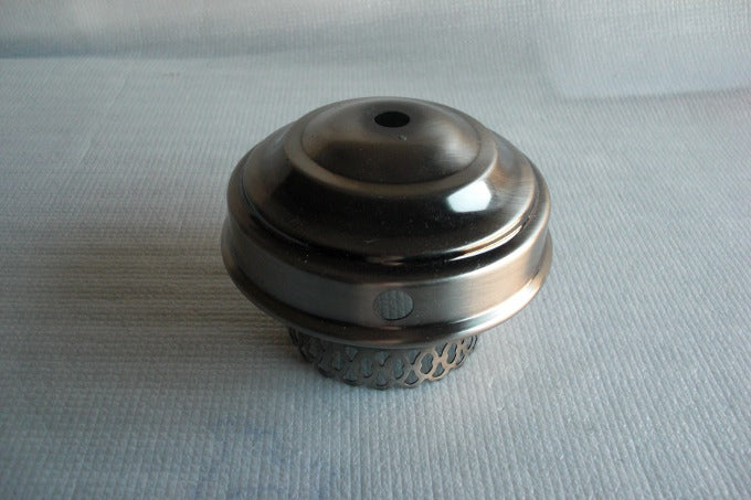 Bulbous Shaped Modern Chimney Holder in Dark Pewter