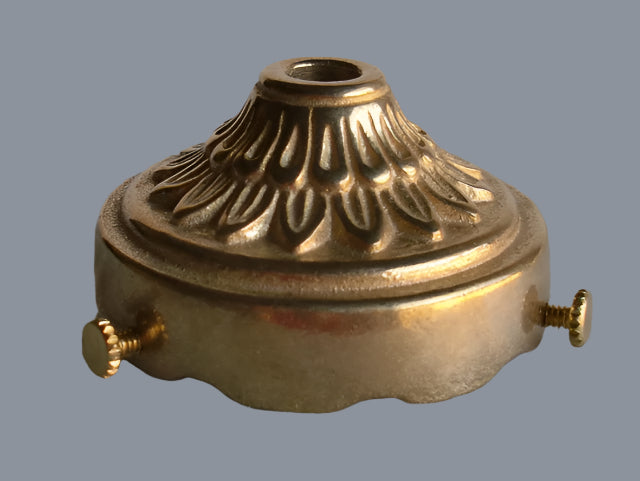 Ornate Cast Brass Shade Holder for a 2-1/4