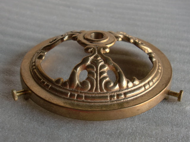 Ornate Unfinished Cast Brass Shade Holder for a 4-1/8" Fitter (OUT OF STOCK)