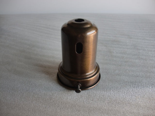 Elegantly hued 3-1/2" deep socket cover in Antique Brass,