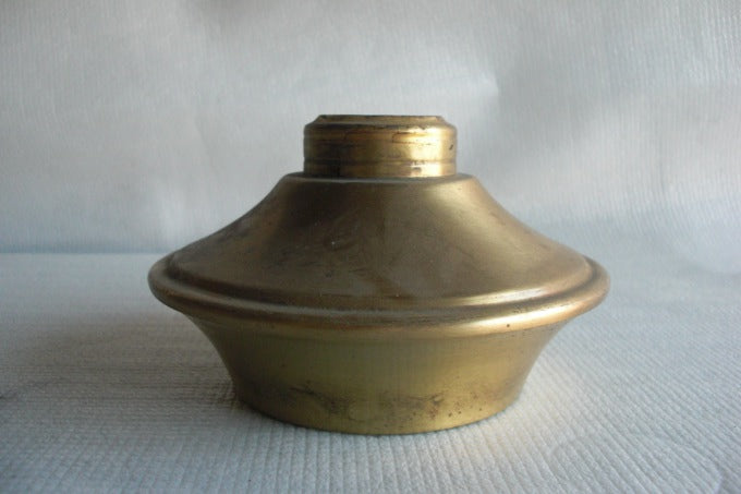 Solid Brass Oil Fount - Brushed Brass & Lacquered - 5" Diameter