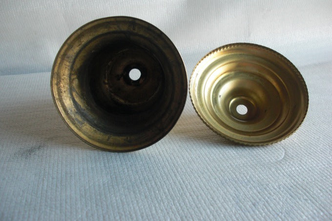 2 - Piece Brass Founts 3-7/8" Diameter - 5-1/2" High - Polished
