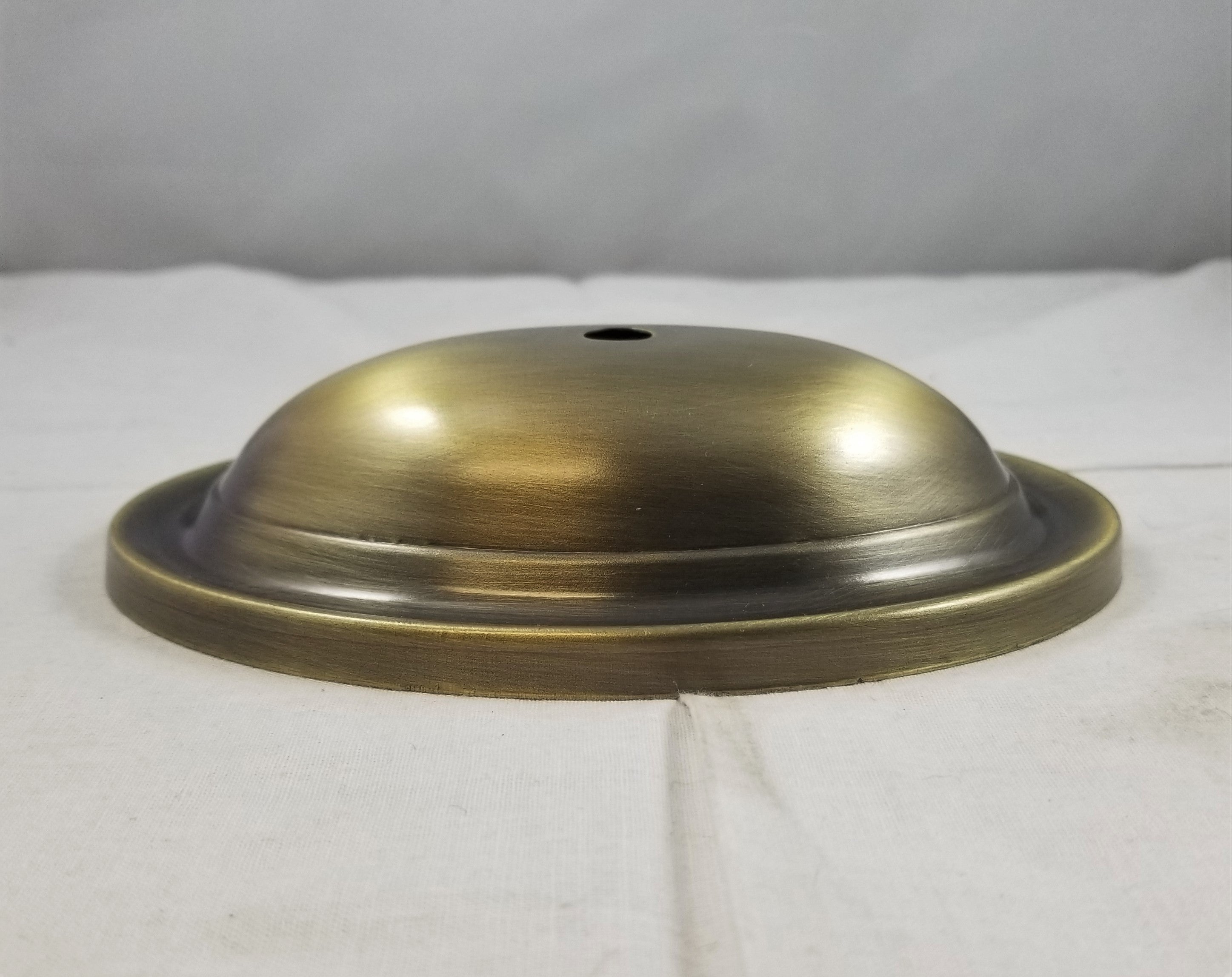 6" x 4" Solid Brass Back Plate w/1/8 IP Centerhole - Antique Finish