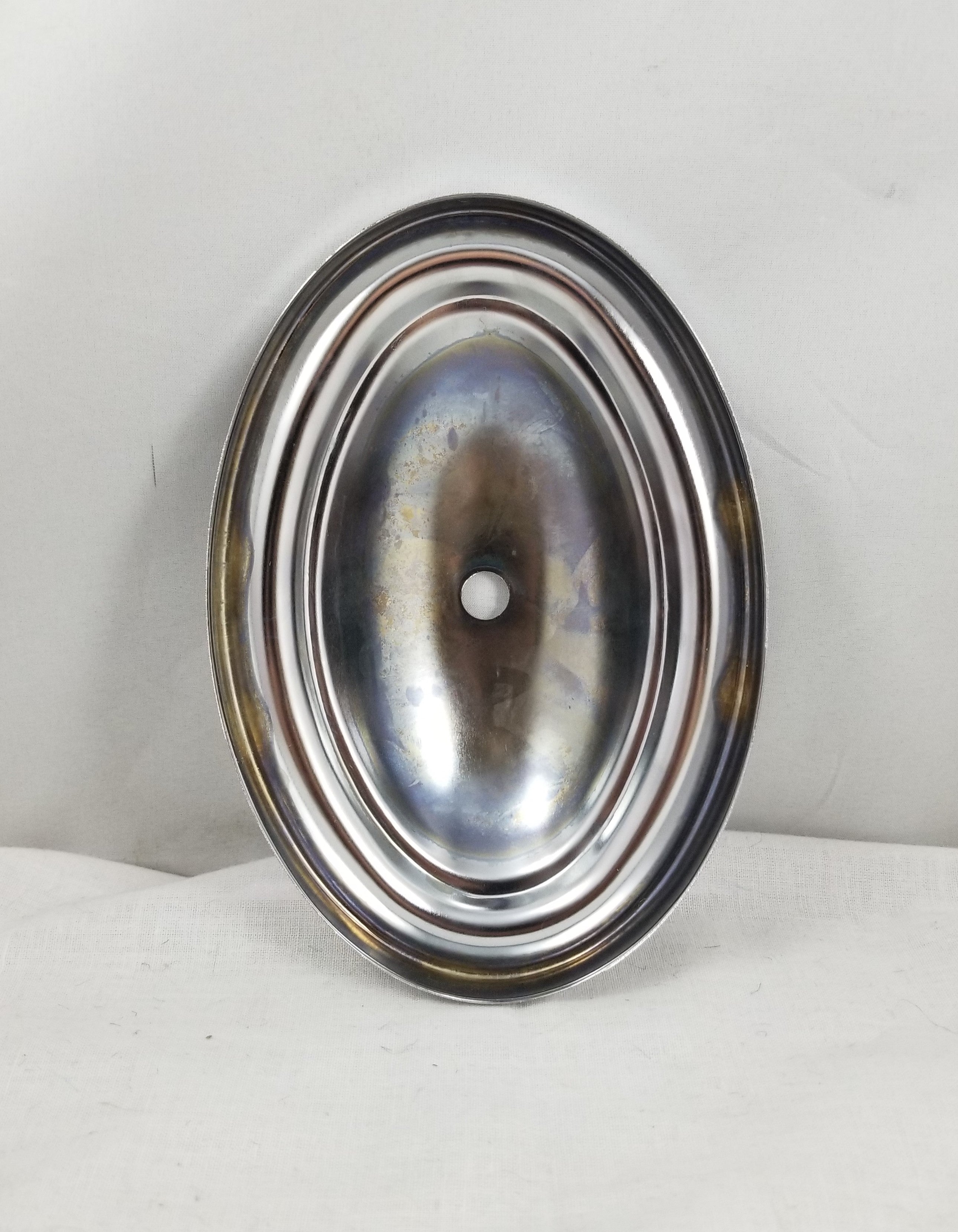 6" x 4" Brass Back Plate with 1/8 IP Centerhole - Chrome