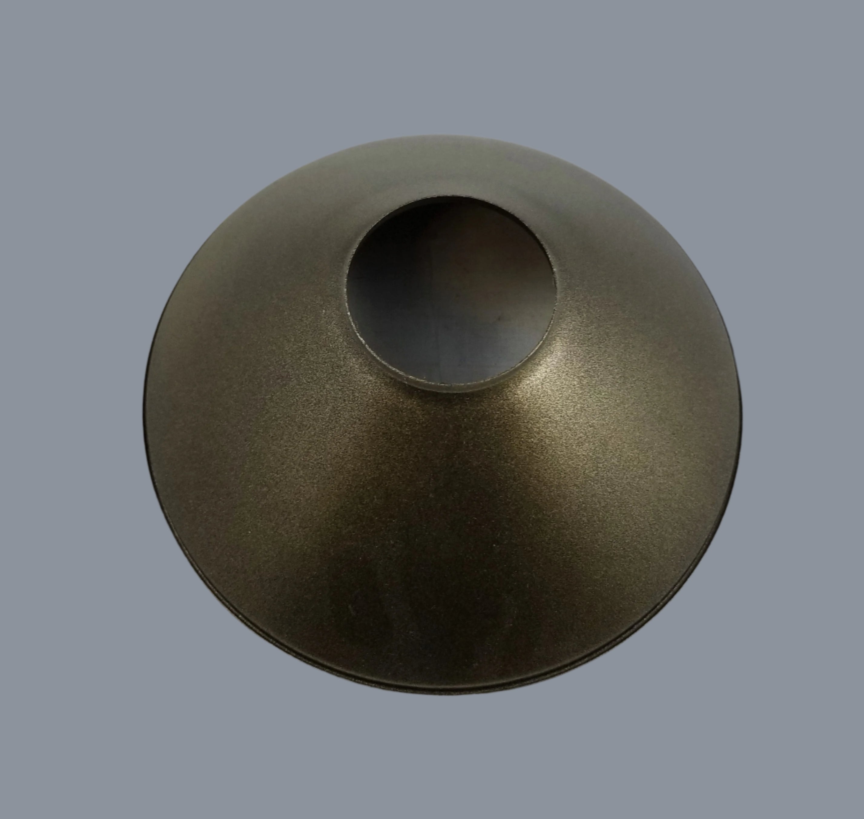 Steel Shade - Antique Brass Painted Finish - 2" Top Opening - 2-1/2" High - 7-1/4" Bottom (See more description)